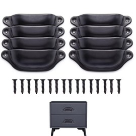 MMSZHL 8 Piezas Jaladeras para Cajones Vintage, Tiradores para Gabinetes de Metal en Forma de Concha, Diseño Antiguo con Tornillos Incluidos, Para Muebles de Cocina, Armarios y Gabinetes (Negro)