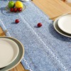 Rustic Farmhouse Style Linen Table Runner, Boho Handmade Tassel Hemstitched