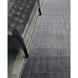 Custom Length Hallway Runner Rug,Slip Resistant,Bricks Anthracite, 26 Inch X 11 feet, Sold and Priced Per Foot