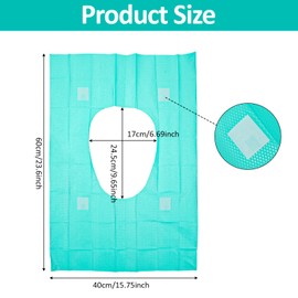 10 PCS Green Toilet Seat Covers Disposable, Non-Woven Fabric Disposable Toilet Covers for Travel, Portable Adhesive Toilet Seat Liners, Travel Toilets Seat Pads for Outings Hotel