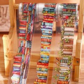 Juego de 3 cintas Washi clásico, floral, libros, plantas, mariposas, diseños de pájaros, cinta de PET para diario, álbumes de recortes, envoltura de regalos