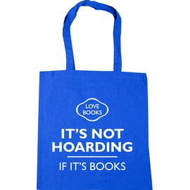 Hippowarehouse It's not hoarding if it's books (version 2) Tote Shopping Gym Beach Bag 42cm x38cm, 10 litres