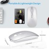 YOMYM Mouse inalámbrico Bluetooth, 2.4GHz Mouse Óptico Inalámbrico con 2400