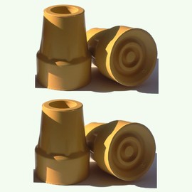 Amzlike Replacement Rubber Cane Tips 4pcs for Canes, Walking Sticks, and Walkers (7/8 Inch, Yellow)