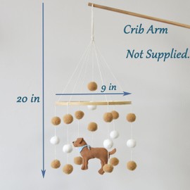 Goukurlsma Baby Crib Mobile for Boys Girls Dog theme Baby Mobile for Crib Mobile for Bassinet with Felt Ball, White-blue