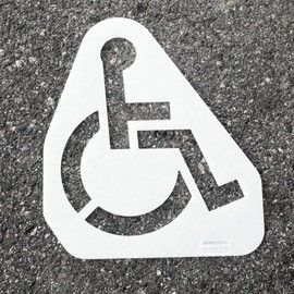 Small Handicap Parking Stencil | Part#: 10000571 | 26.5" W x 30" H | Flexible and Durable 1/8" PolyTough Lifetime | Made in USA