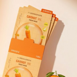 Bring Green Carrot Vita Fresh Mask 20g 10 sheets / 브링그린 당근비타 프레시 마스크 20g 10매
