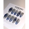 [High quality drawing nail] Navy moonlight - Short ballerina /