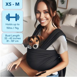 Cat Sling Carrier, Dog Sling Carrier 15-20 Lbs, Dog Slings for Small Dogs, Pet Sling Carrier for Small Dogs, Carrier Sling, Puppy Sling Carrier for Small Dogs 0-15 Lbs (Charcoal, Wrap)