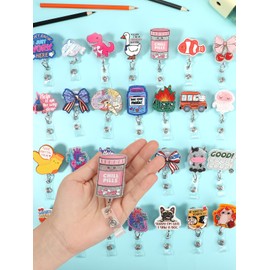 Retractable Badge Reel, Cute Badge Reels for Nurse Badge Holder with Alligator Clip for Doctor Teacher (Chill Pills)