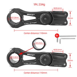 CYSKY Bicycle Stem Universal 31.8 mm and 25.4 mm Adjustable ± 90 Degree 90 mm 110 mm 145 mm MTB Stem Bicycle Stem Riser Short Handlebar Stem for Mountain Bike Road Bike BMX City Bike Bicycle (110 mm)