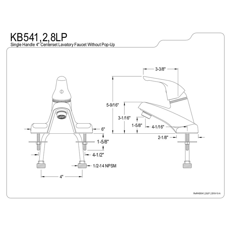 KINGSTON BRASS KB542LP Lavatory Faucet, Polished Brass