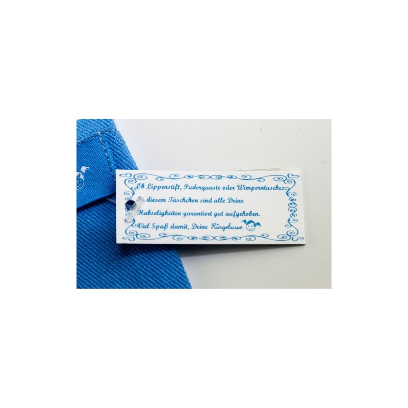 Fairtrade Women's Cosmetic Bag with Embroidery Blue Red 12 x