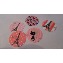 Unbranded Pre Cut One Inch Bottle Cap Images Paris Pink  Free Shipping - photo, 15 images