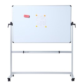 VIZ-PRO Double-Sided Light Magnetic Mobile Whiteboard, 48 X 36 Inches, Aluminium Frame & Stand