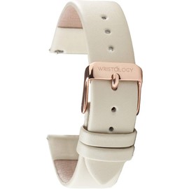 Wristology Replacemnt Watch band - Beige Leather 20mm - Quick Release - Easy Change Mens | Womens Strap 20-LB001
