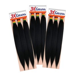 REALISTIC - Multi Pack Deals! Pre-stretched X-Pression 3X Ghana Braids 40" 100% Kanekalon, Easy to braid, KNOTLESS, FEED in Braid Itch Free (3-PACK, 1) E613XG4-13