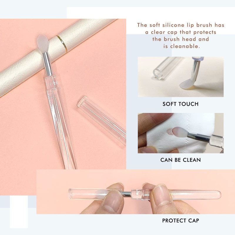 Silicone Lip Brush, Zvrlampro Lip Gloss Wands Lipstick Applicator with