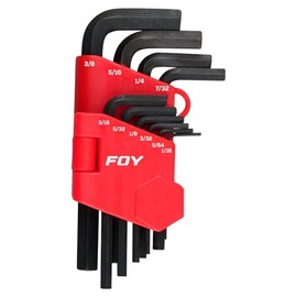 Foy JLL10P Juego de llaves hexagonales tipo "L", en pulgadas, 10 piezas en rack