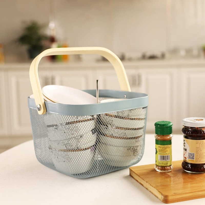 Ymeibe Mesh Steel Storage Organizer Basket Fruit Basket Bin with