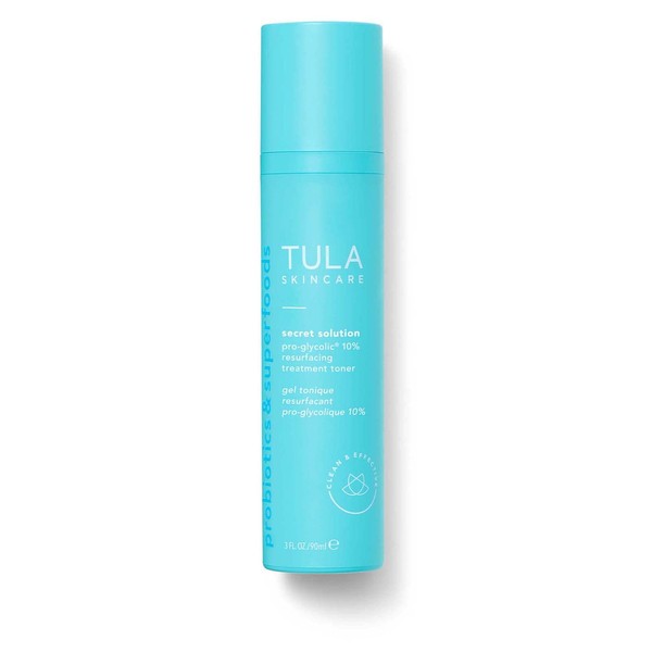 TULA Skin Care Get Toned Pro-Glycolic 10% pH Resurfacing Toner - Face Toner to Gently Exfoliate and Hydrate Skin, with Proprietary Blend of Probiotics and Glycolic Acid, 2.7 oz.