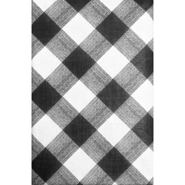 Better Home 52"x90" Oblong PEVA Tablecloth Flannel Backed Kitchen Decorator, Black Checkered