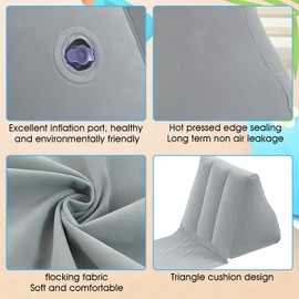 Yuehuamech Beach Reclining Lounger Sun Lounger Portable Leisure Inflatable Beach Mat Foldable Waterproof Flocking Back-Rest for Indoor Outdoor Home Camping