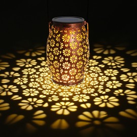 Solar Lantern for Outdoor Use, Pack of 2, Bonsery Solar Lights for Outdoor Hanging, IP65 Waterproof, Vintage Metal Solar Light, Hanging and Standing for Outdoor Garden Decoration, Porch, Table,