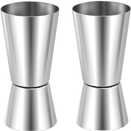 2 Stück Messbecher Cocktail, CL Messbecher, Kleiner Messbecher, CL Messbecher Cocktail, Messbecher, Cocktail Dual Spirit Measure Cupfür Bar Party Wein Cocktail Drink Shaker（20/40ml）M