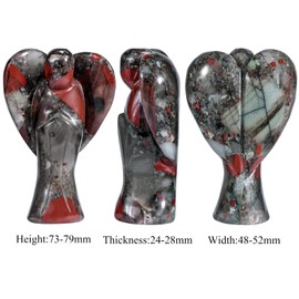 Amogeeli 3 Inches Hand Carved Healing Stone Angel Figurine, Energy Crystal Pocket Guardian Angel Statue