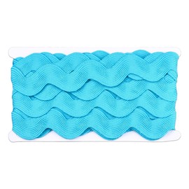 CABODYALS 9.14 m 1.57{1} cm Blue RIC Rac Ribbon Bulk Pack Rick Rack Trim Wide Wave Sewing Bending Fringe Curved Wavy Edge Trim Ribbon for Sewing Crafts Gift Packaging Wedding Christmas