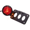 PACASK Red Motorcycle Tail Light Side Mount Vertical License Plate