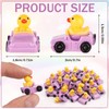 Pack of 30 Miniature Ducks, Purple and Yellow Resin Tiny