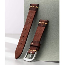 Men's Watch Band, Replacement Band, Genuine Leather Band, Tanned Leather, Calf Leather, Classic, Retro, Business, Thick, Durable, Flexible, 5 Sizes (0.71, 0.79, 0.87, 0.95, 1.0 inches (18, 20, 22, 24, 26 mm), 7 Colors (Blue, Red, Black, Light Brown, Brow
