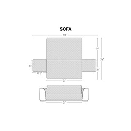 Furhaven Waterproof & Non-Slip Sofa/Couch Cover Protector for Dogs, Cats, & Children - Quilted Paw Print Living Room Furniture Cover - Gray, Sofa