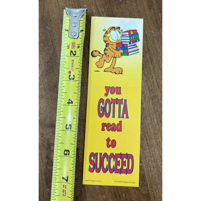 Vintage 1990’s Garfield “You Gotta Read To Succeed” Bookmark Library