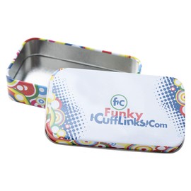 Funky Cufflinks 20 Magnetic Collar Stays with Magnets in 2 Sizes with Storage Tin Silver