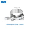 sourcing map T-Bolt Hose Clamp 2Pcs Working Range 41-46mm 201