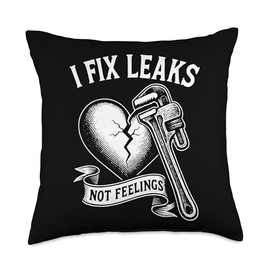 Funny Dating Plumbing Humor Pipe Wrench Plumbers Throw Pillow