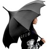 Gothic Rebel Striped Dark Wing Pagoda Umbrella - Ideal for