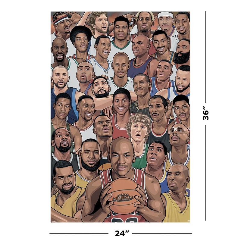 Basketball Legends - Sport Poster (Famous Basketball Stars/Players) (Size: 24"