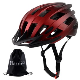 Youth Bike Helmets, Adjustable Teenage Ages 8-14 Bicycle Helmet, Lightweight Road Mountain Cycling Safety Sports Helmets with Detachable Visor Matte-red M