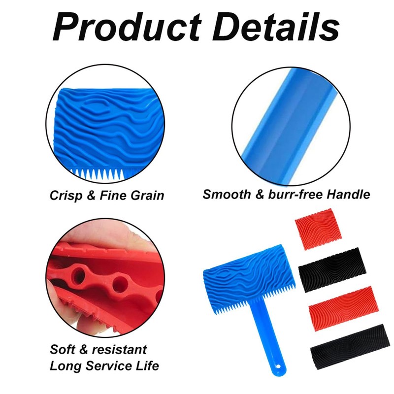 5 Pieces Wood Grain Tool Set, Wood Pattern Painting Tool,