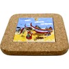 Portuguese Coastline with Traditional Fishermen Themed Natural Cork Trivet -