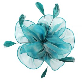 KalluliCC Green Fascinators Hat for Women Tea Party, Derby Hat Cocktail, Wedding, Fancy Dress Party with Mesh Ribbons Feathers for Girls