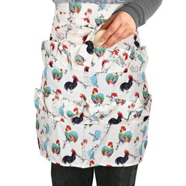 12 Deep Pockets Egg Apron, Chicken Egg Collecting Apron, Egg Holding Apron, Duck Goose Egg Gathering Apron for Farmhouse (Cartoon Style)