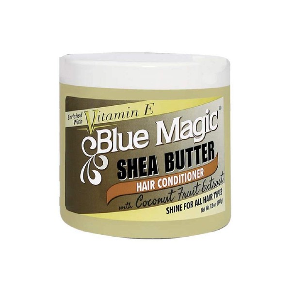 Blue Magic Shea Butter Hair conditioner with Coconut Fruit Extract 12 ounce jar (340gm)