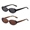 Laurinny Small Oval Sunglasses for Women Men Trendy 90s Retro