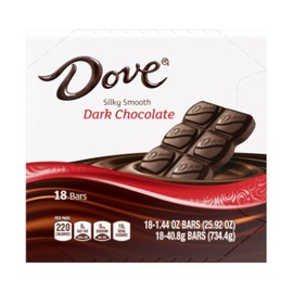 DOVE Candy Dark Chocolate Bars, Full Size, 1.44 oz (Pack of 18) Box