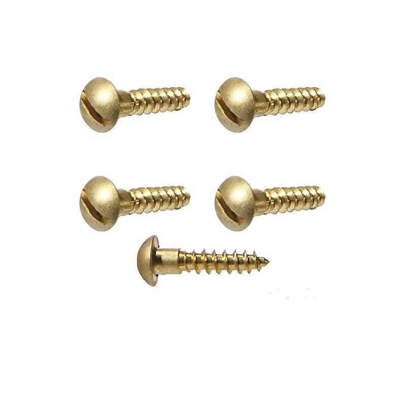#8 x 1/2" Solid Brass Round Head Wood Screw Qty